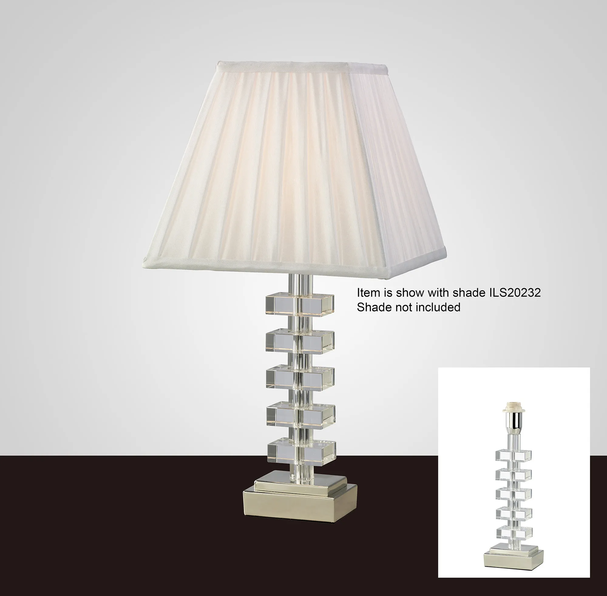 IL11005  Dusit Crystal 32.5cm 1 Light Table Lamp Without Shade